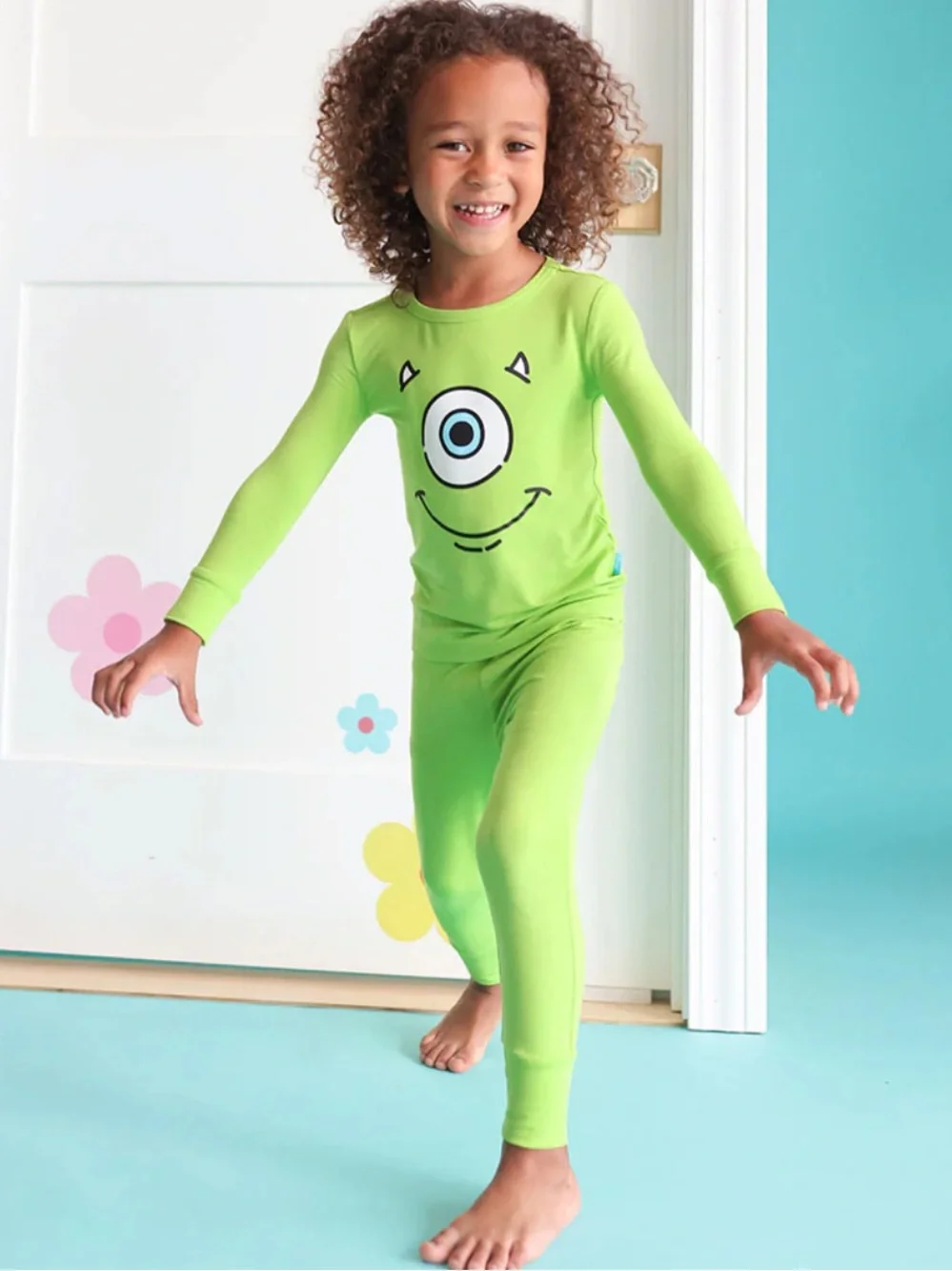 Posh Peanut Disney Lime Green Mike Wazowski Monster Pajama Set